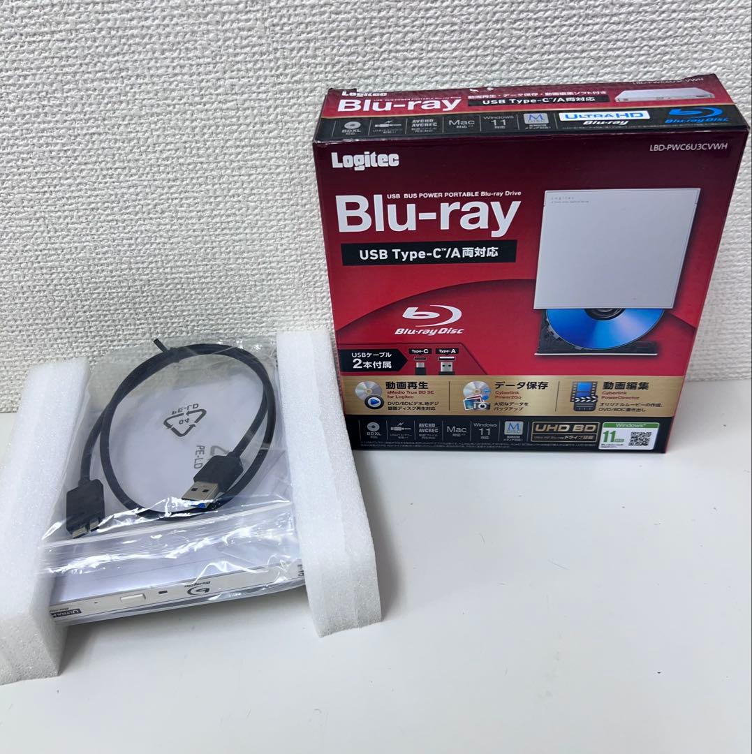 #DVD204ロジテック 外付け ブルーレイドライブLBD-PWC6U3CVWH