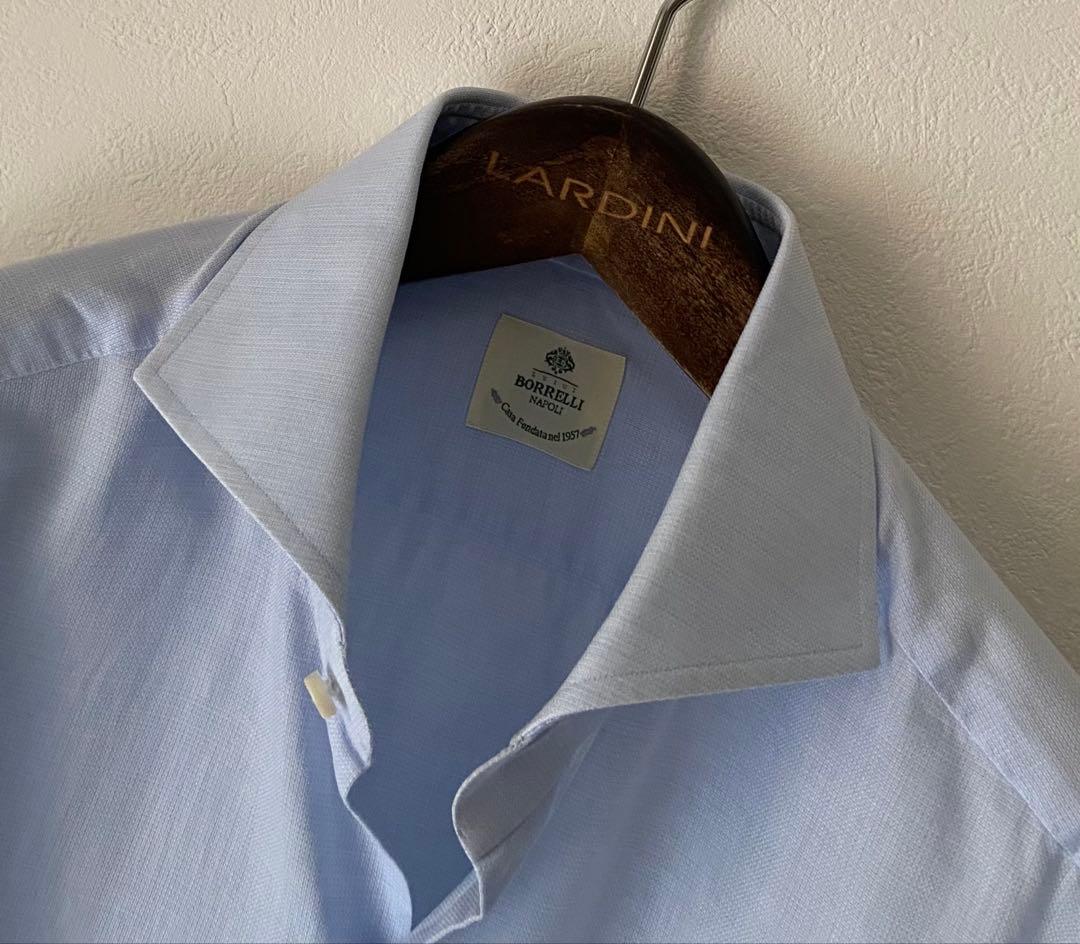ルイジボレッリ　シャツ　サックスブルー　サイズ41