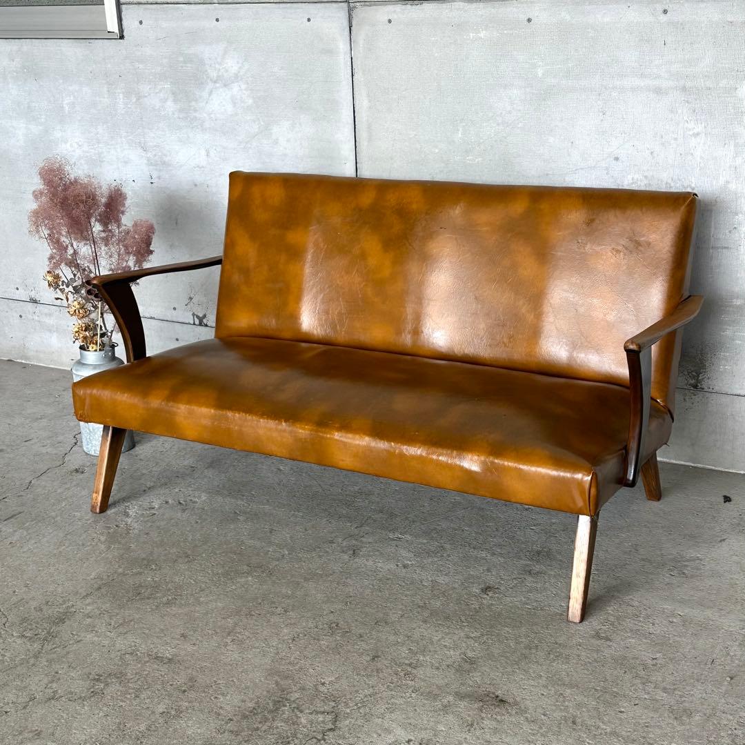 ✦60s〜70s✦ 昭和レトロ ミッドセンチュリー 2人掛けソファ ヴィンテージ