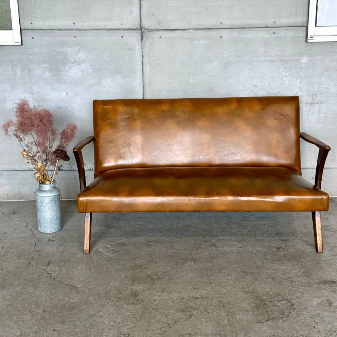 ✦60s〜70s✦ 昭和レトロ ミッドセンチュリー 2人掛けソファ ヴィンテージ