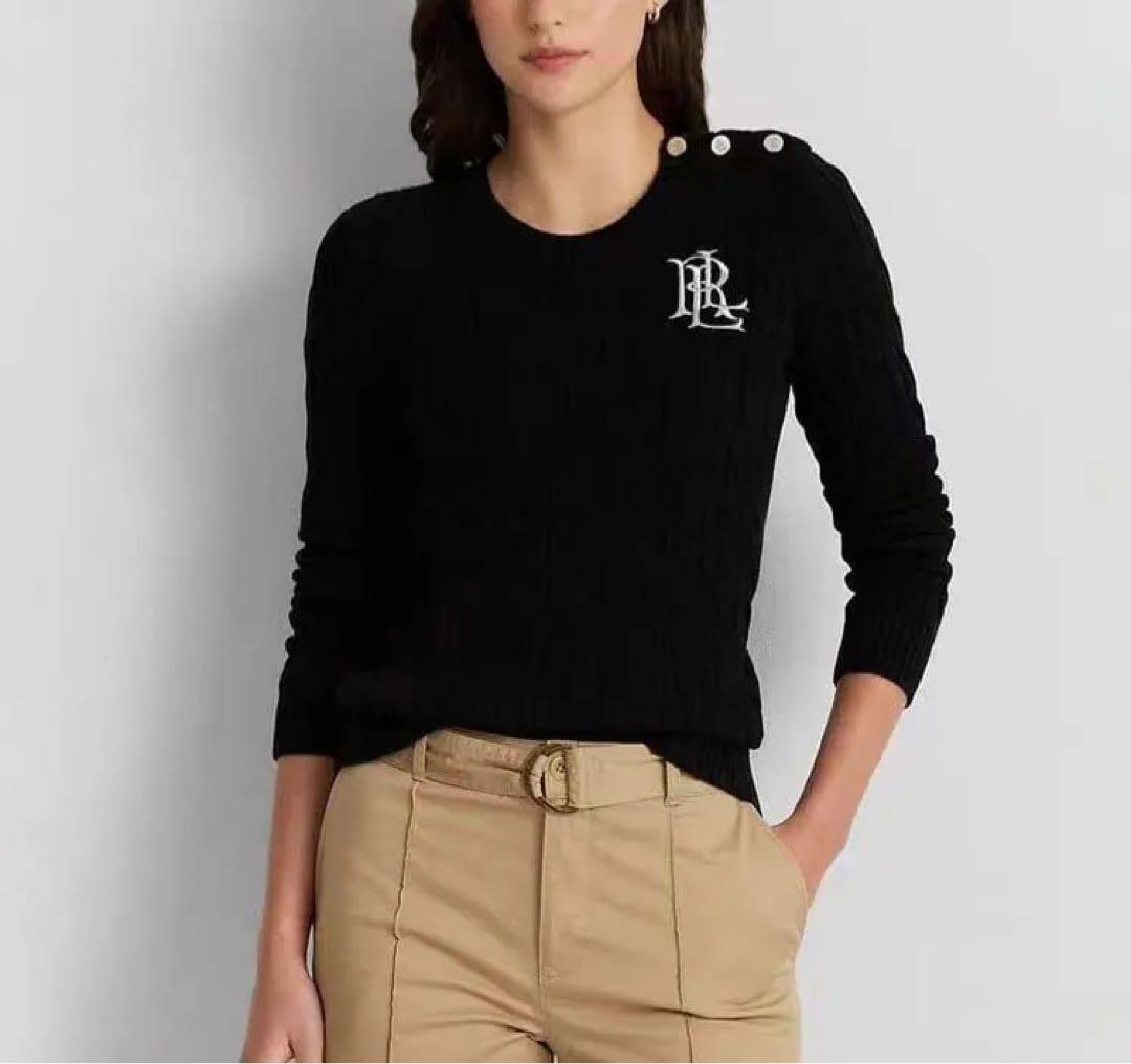 Polo ラルフローレン ケーブルニットセーターブラック