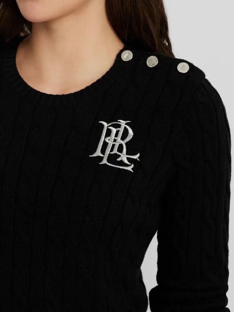 Polo ラルフローレン ケーブルニットセーターブラック