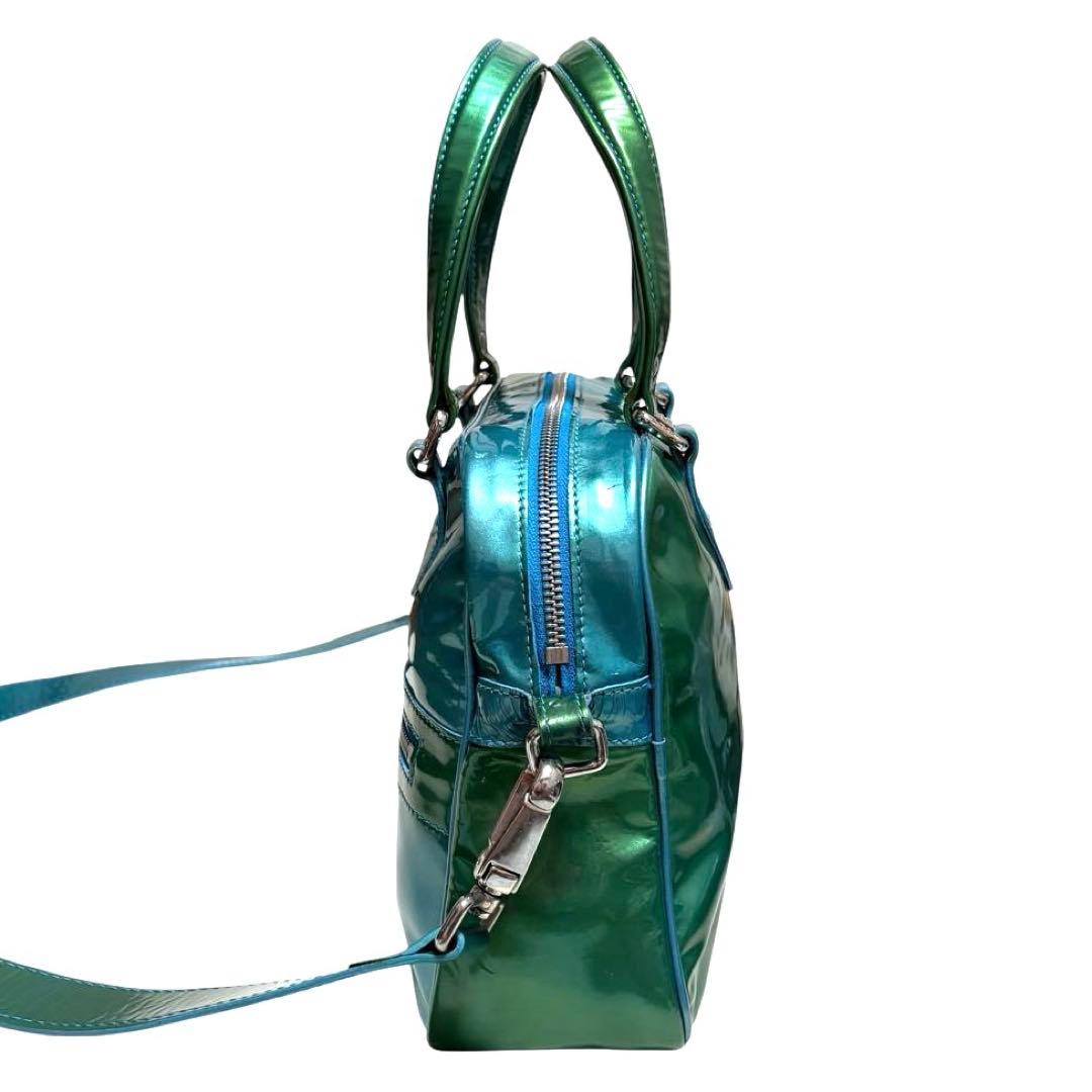 ジャックルコー　リスボン　2way　ハンドバッグ　リスボン　エナメル　バイカラー