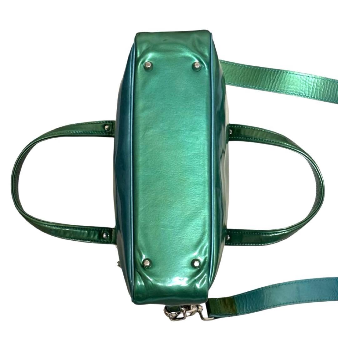 ジャックルコー　リスボン　2way　ハンドバッグ　リスボン　エナメル　バイカラー