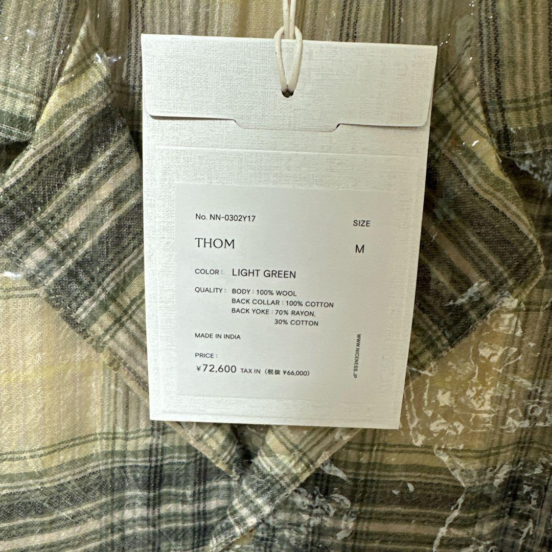 トップス NICENESS THOM OPEN COLLAR JACKET SHIRT M