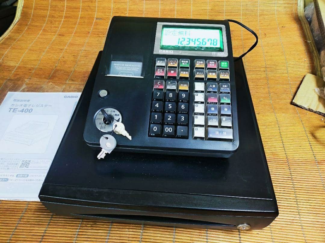 カシオレジスター　TE-400　フル設定無料　美品PC連携売上管理　383838
