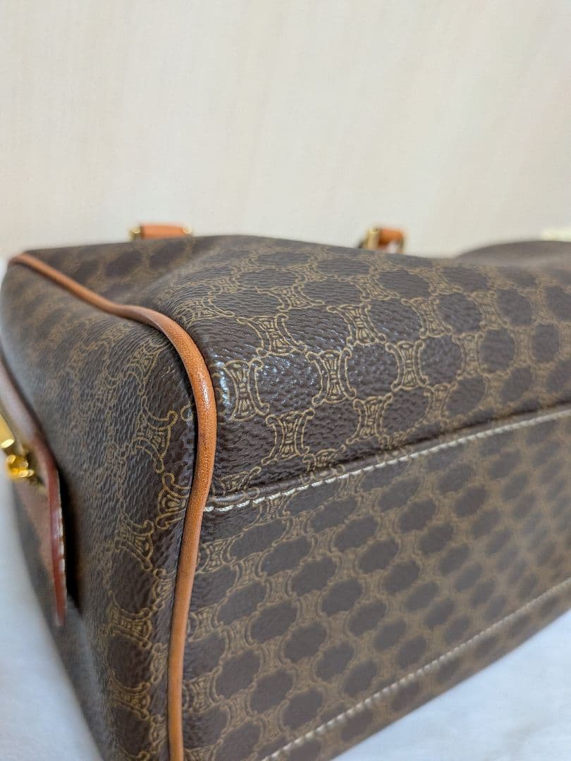 最終価格❗️Vintage CELINE⭐️マカダム　ブラゾン型押しミニボストン