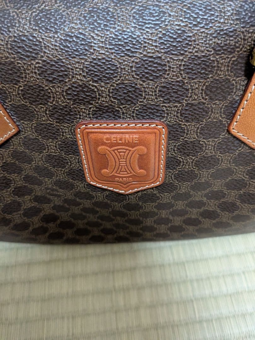 最終価格❗️Vintage CELINE⭐️マカダム　ブラゾン型押しミニボストン
