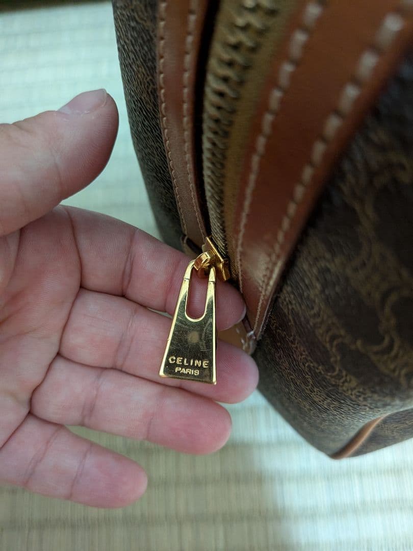 最終価格❗️Vintage CELINE⭐️マカダム　ブラゾン型押しミニボストン