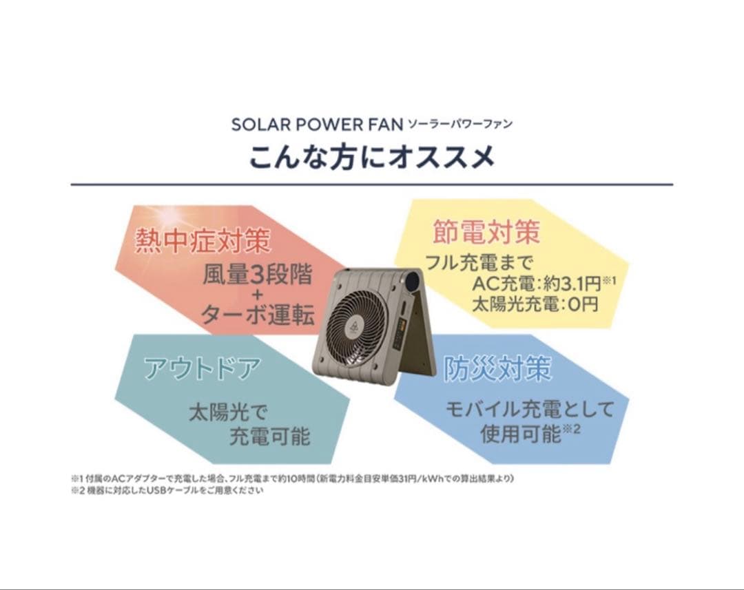 APIX SOTOMO ソーラーパワーファン　colorグレイッシュ【新品】