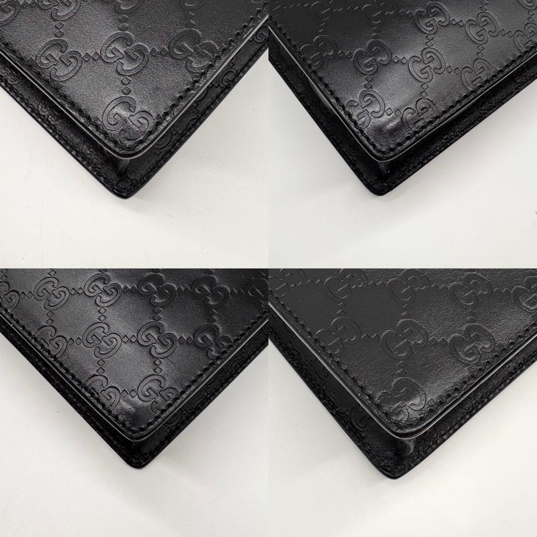 【極美品】GUCCI グッチ シマレザー GG ビジネスバッグ A4 ブラック