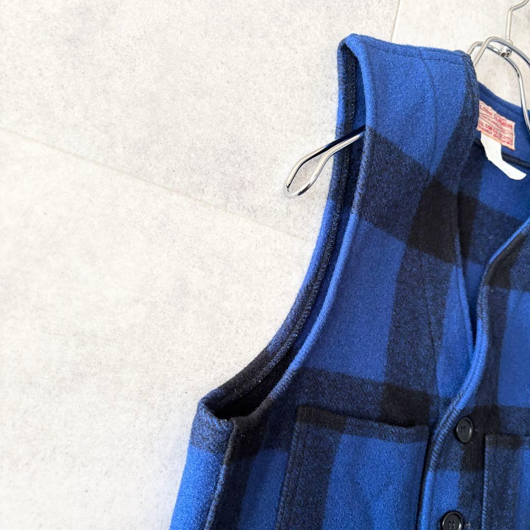 極美品 4,4万 フィルソン マッキーノウールベスト 36 ブルーブラック