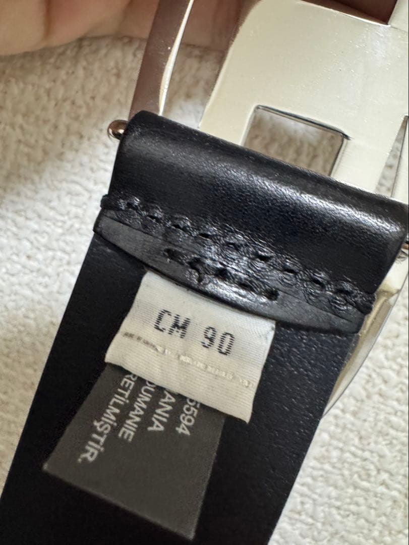 DIESEL ブラックレザー ベルト CM 90