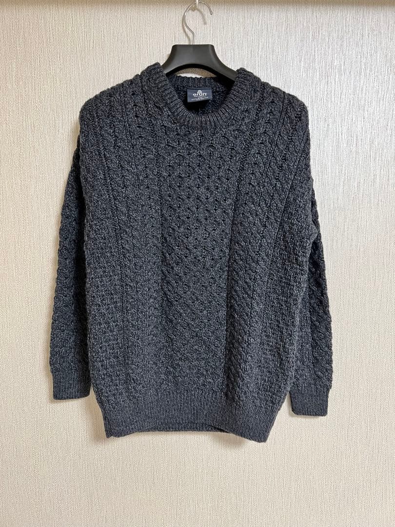 さ*き様 Aran Woollen Mills 羊毛100％ クルーネックアラン