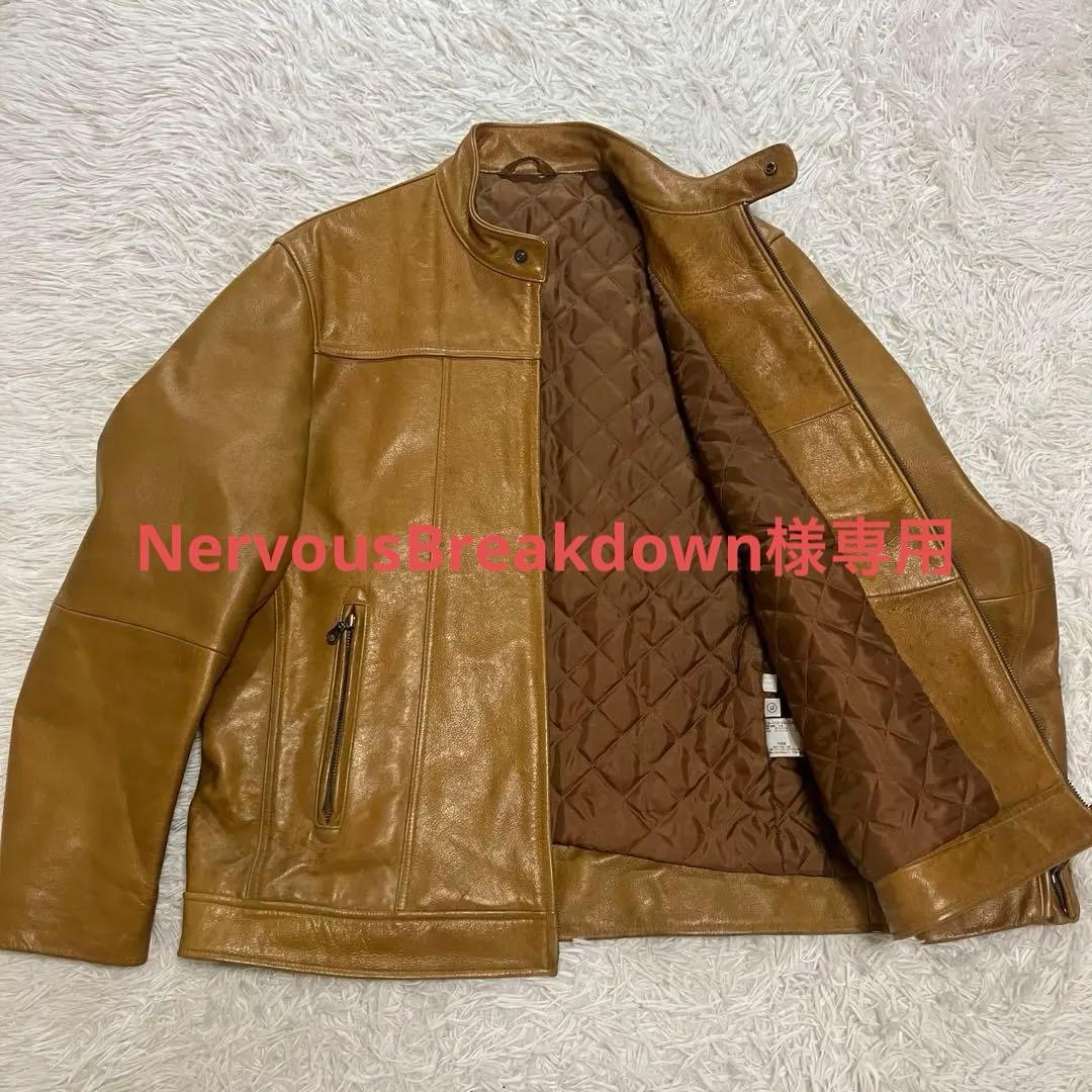 UNIQLO ユニクロ オールドユニクロ レザージャケット ブラウン 牛革 XL