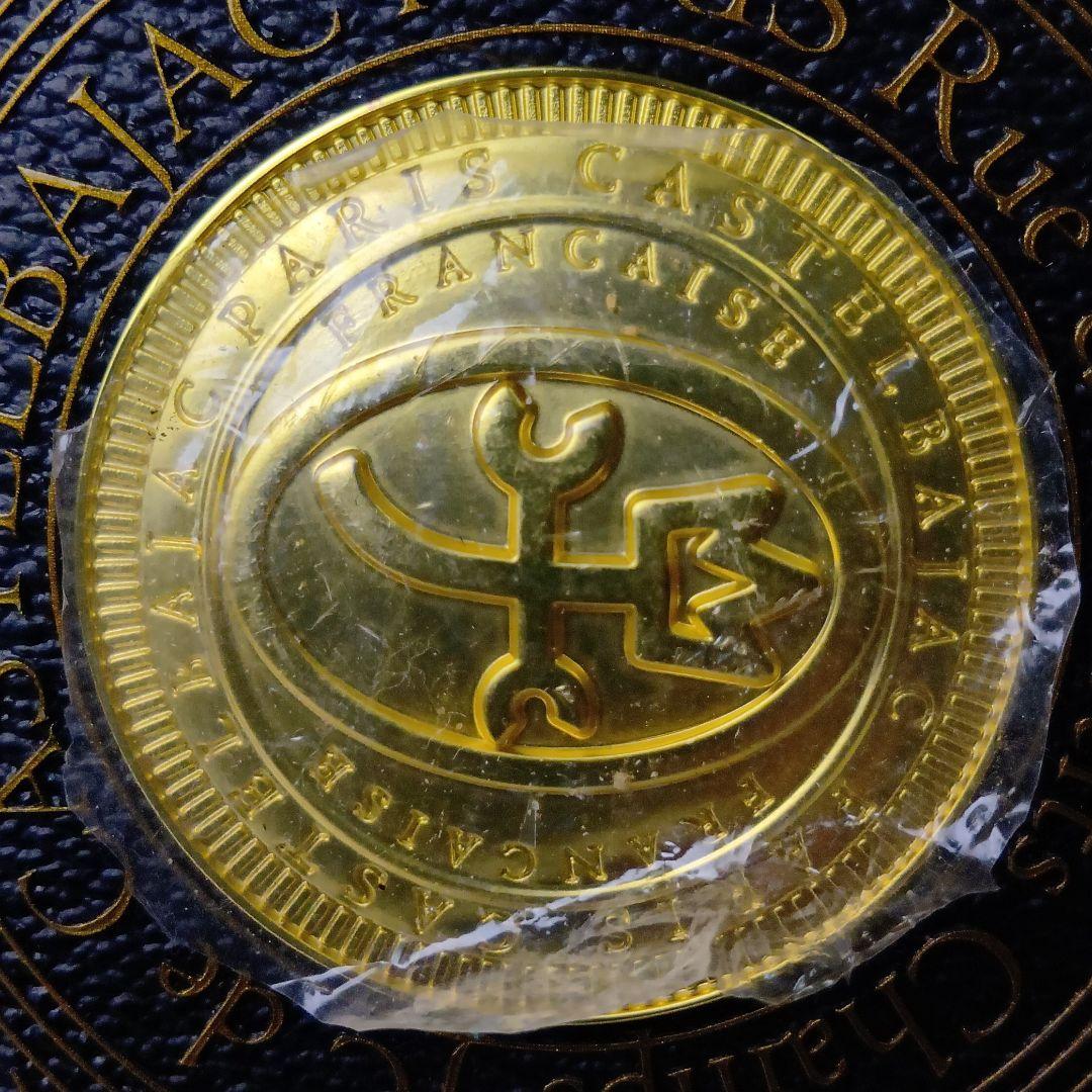 【極美品】カステルバジャック 長財布 ラウンドファスナー 黒 金 保護シール付