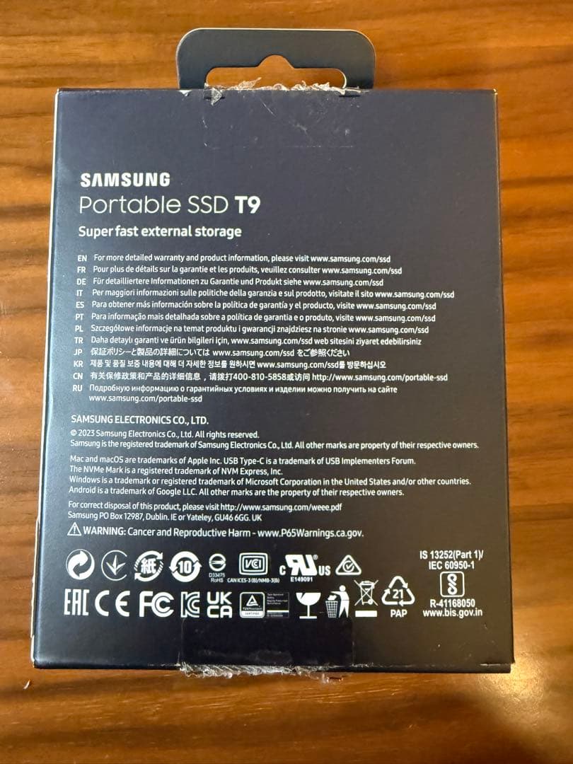 Samsung T9 2TB 外付けSSD USB3.2 Gen2×2