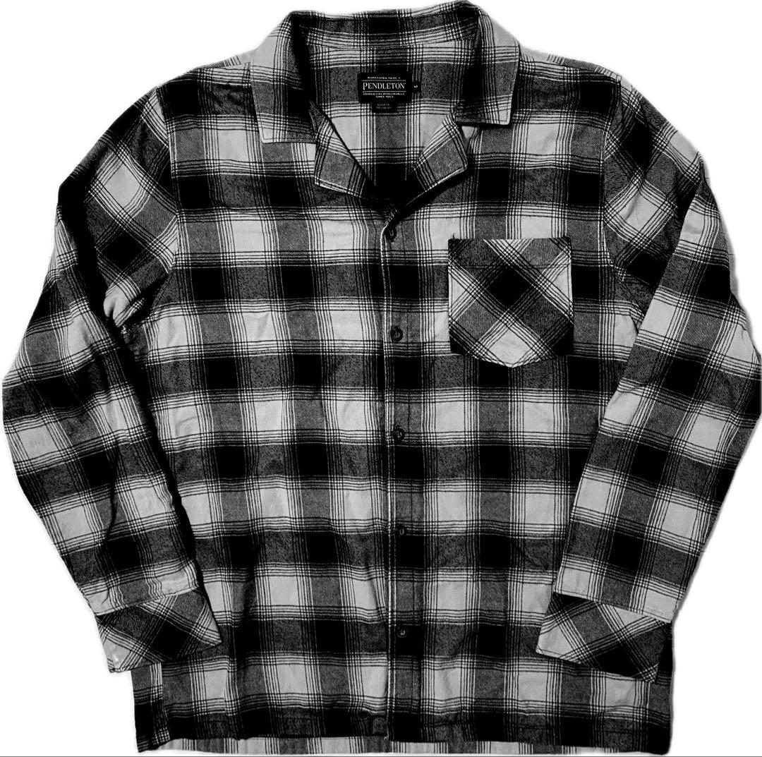 神配色 ペンドルトン 黒オンブレシャツ ネルシャツ プリントネル ボードシャツ