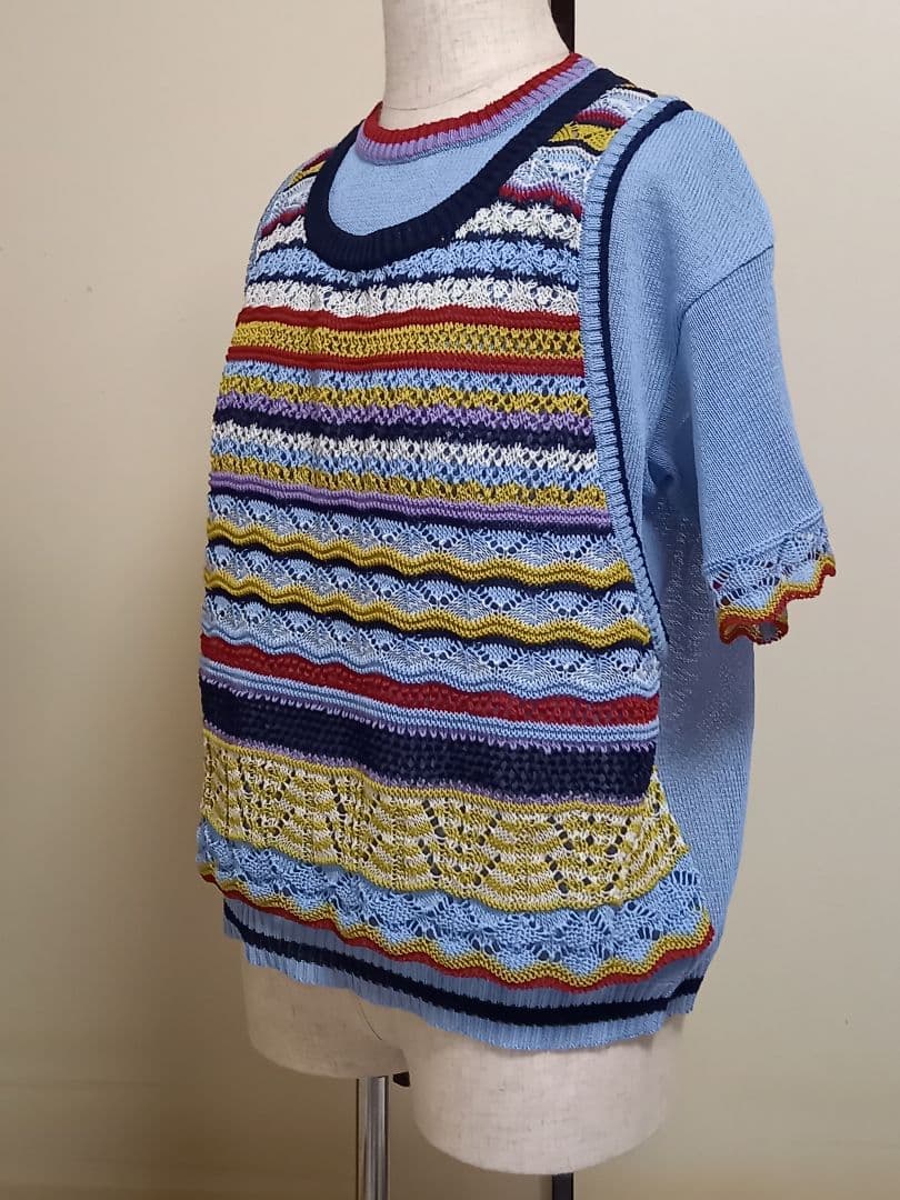 アルベロベロ　ブルー　綿 半袖