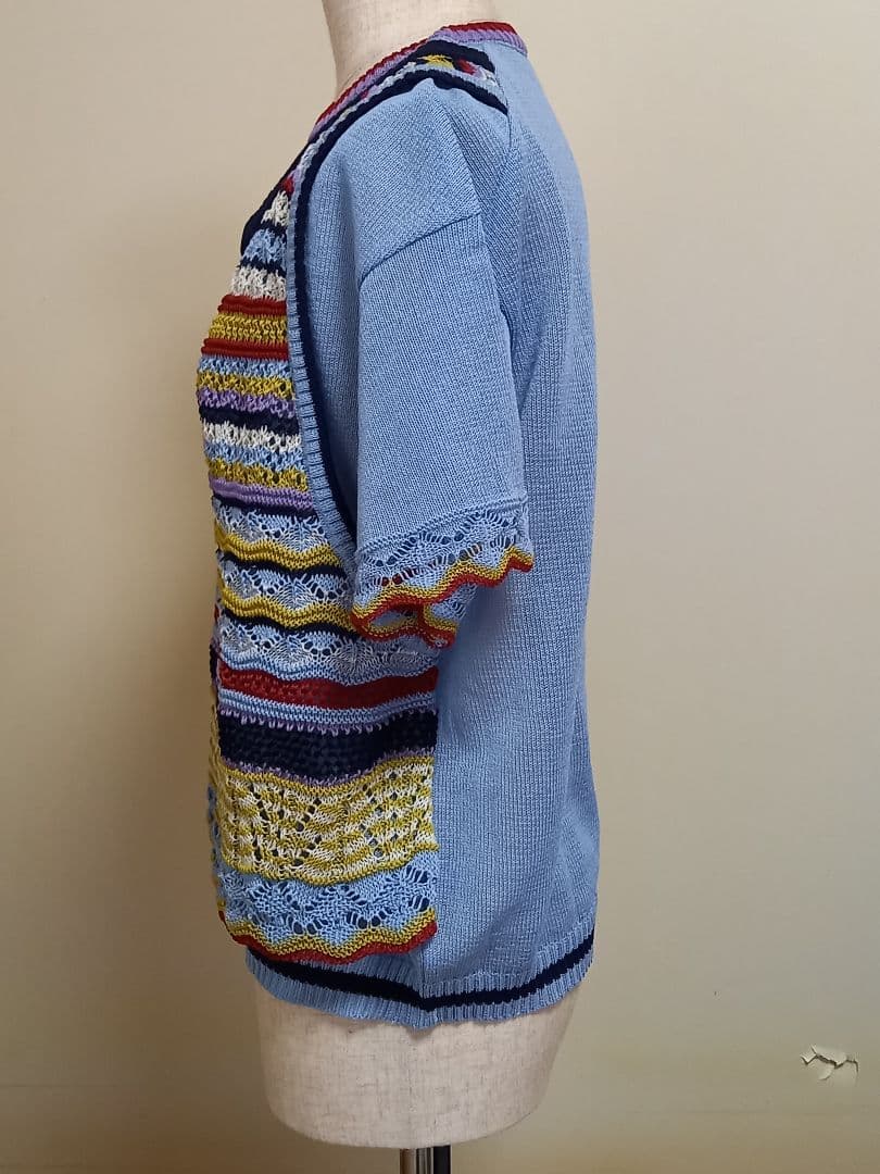 アルベロベロ　ブルー　綿 半袖