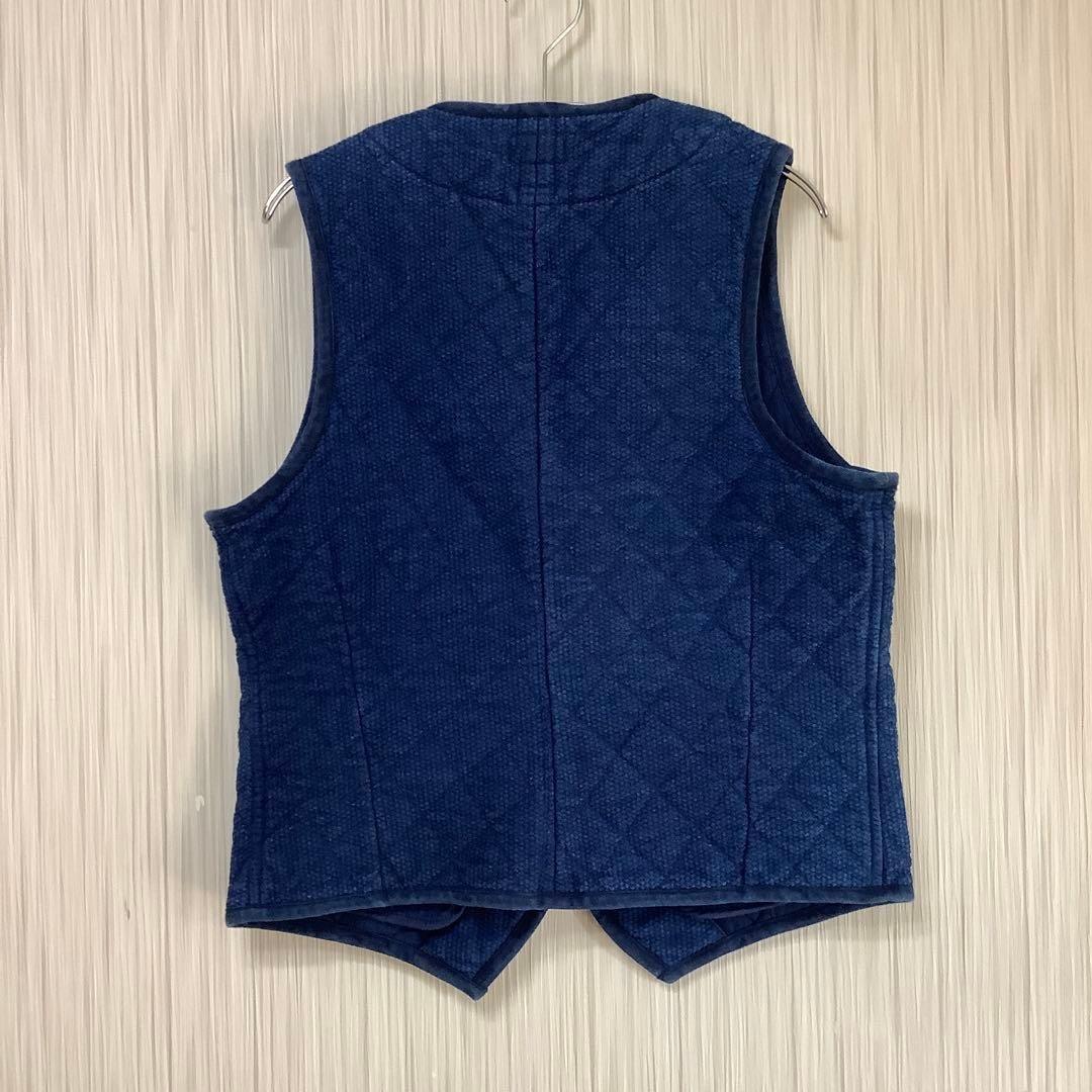 【GAIJIN MADE】藍染刺し子ベスト 柔道着ベスト チャイナボタン