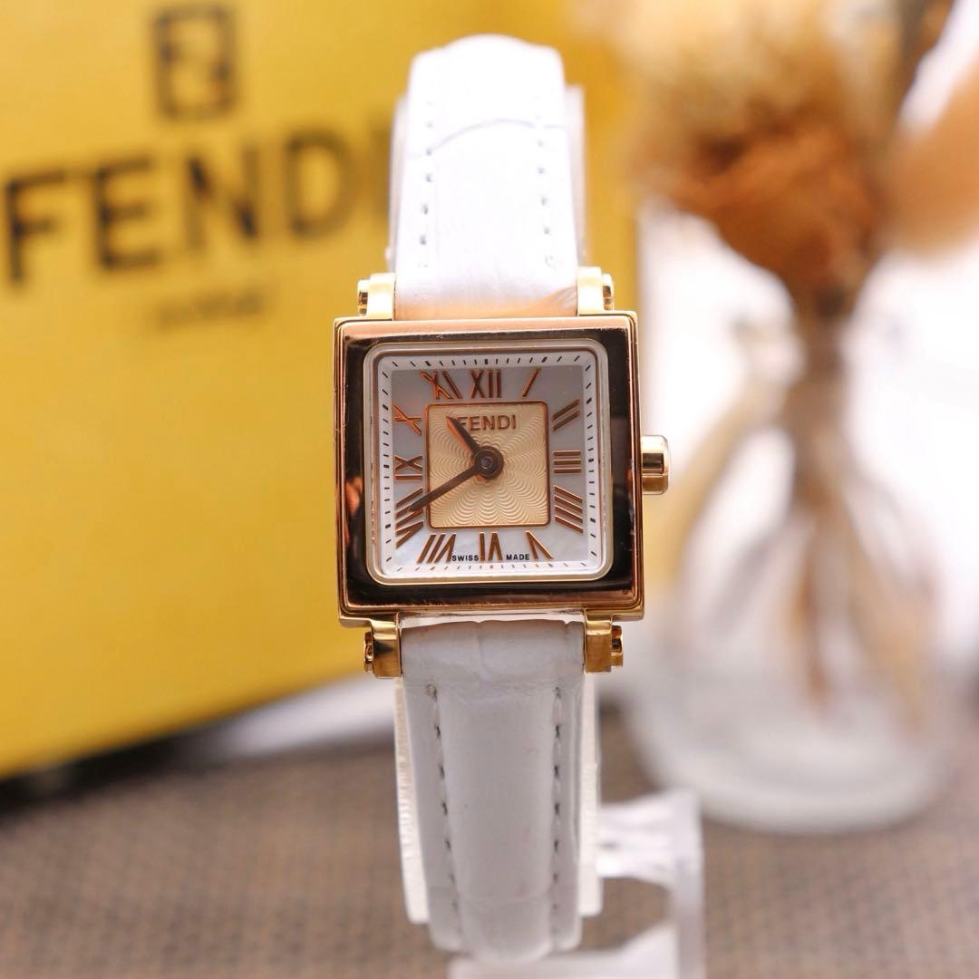 付属品付き【新品電池】FENDI 60500L/動作品 人気モデル クアドロ