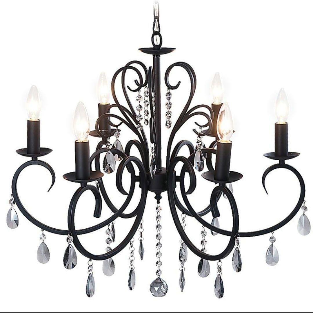 シャンデリア アンティーク アイアン ブラック ６灯 照明 トララ 美品