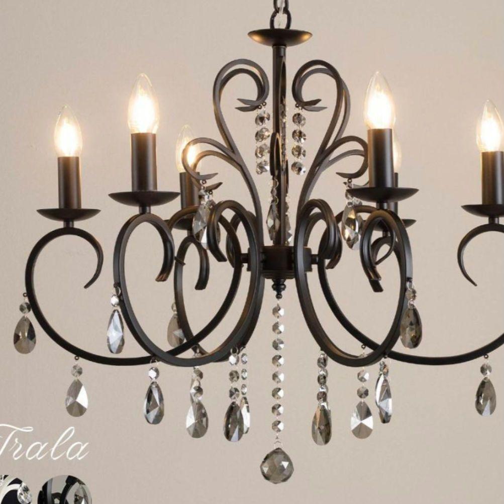 シャンデリア アンティーク アイアン ブラック ６灯 照明 トララ 美品