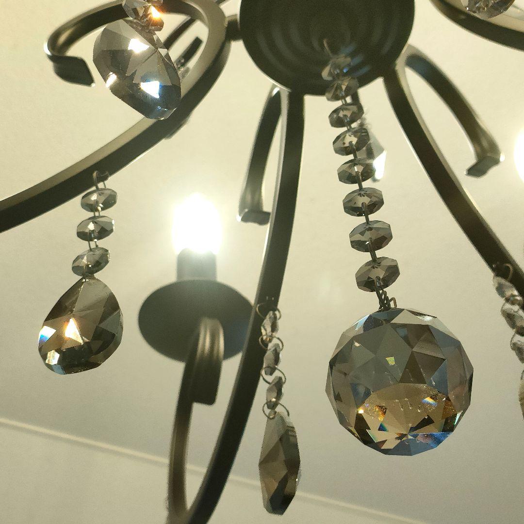 シャンデリア アンティーク アイアン ブラック ６灯 照明 トララ 美品