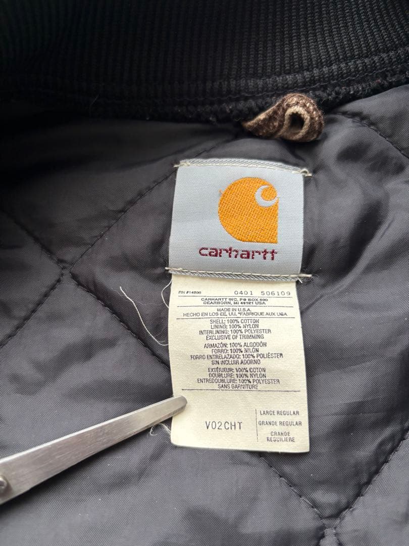 USA製　カーハート　ダックベスト　V02CHT フェード　腰ゴム　Lサイズ