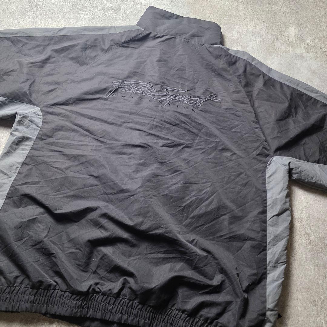 90sFUBUフブナイロンジャケットy2kヒップホップB系刺繍ロゴブラック黒XL