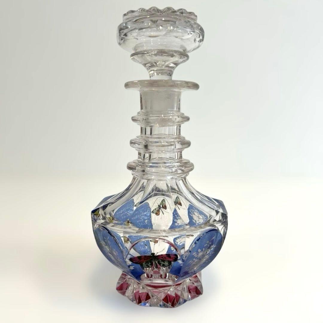 ボヘミアガラス デキャンタ 1930年代西洋 アンティーク クリスタルガラス