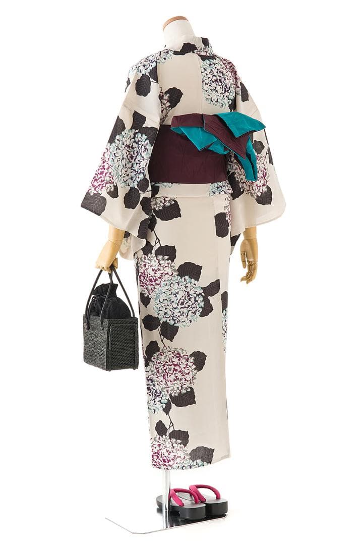 【Sサイズ】撫松庵 紫陽花柄 浴衣 セオα 単衣 ふりふ あじさい 夏着物