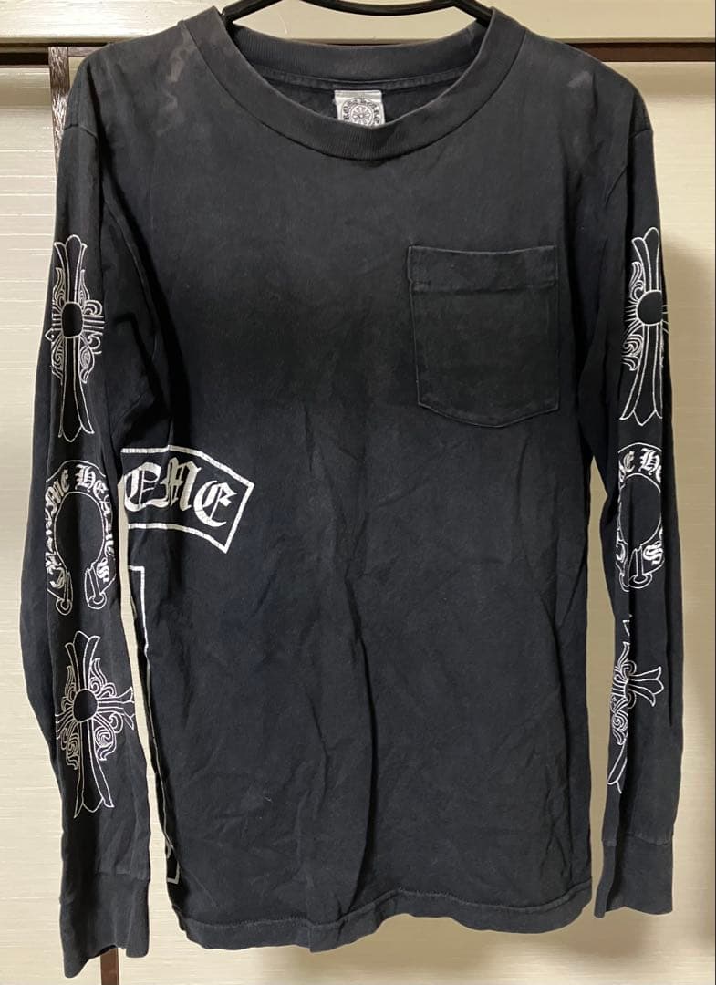 ヴィンテージ　クロムハーツ　ロンT ブラック　クロス&ホースシュー サイズM相当
