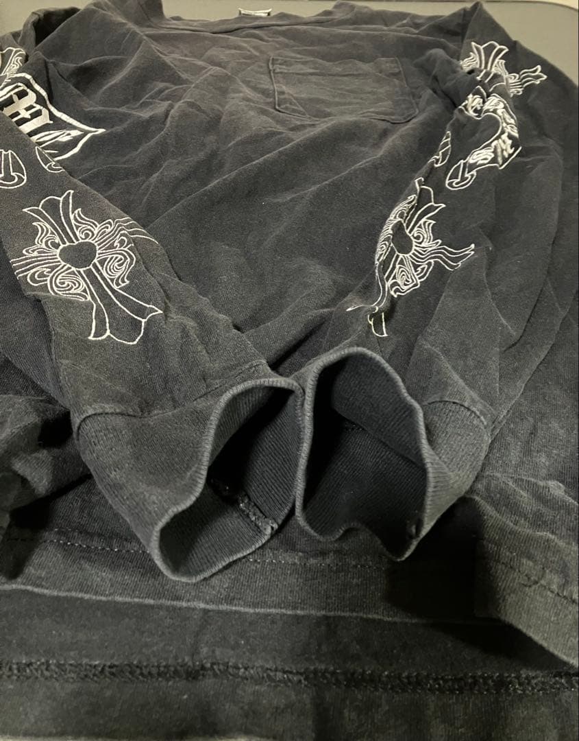 ヴィンテージ　クロムハーツ　ロンT ブラック　クロス&ホースシュー サイズM相当