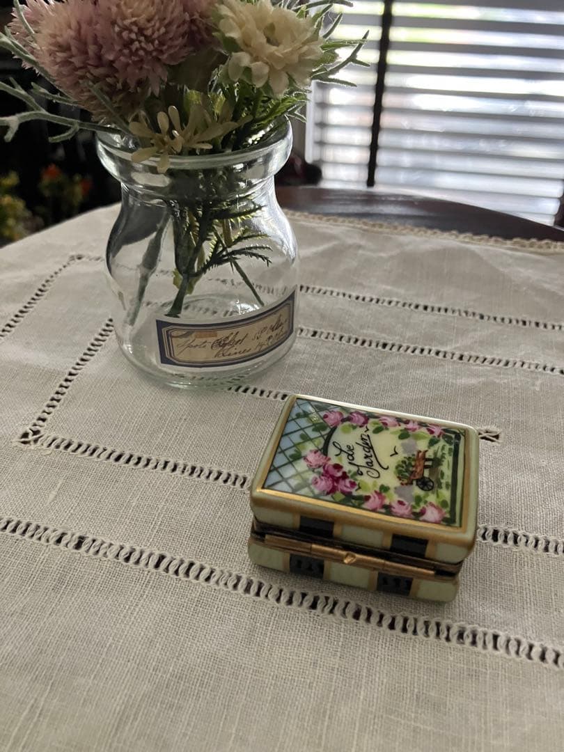 リモージュボックス アンティークガーデニングブック てんとう虫 フランス製 本