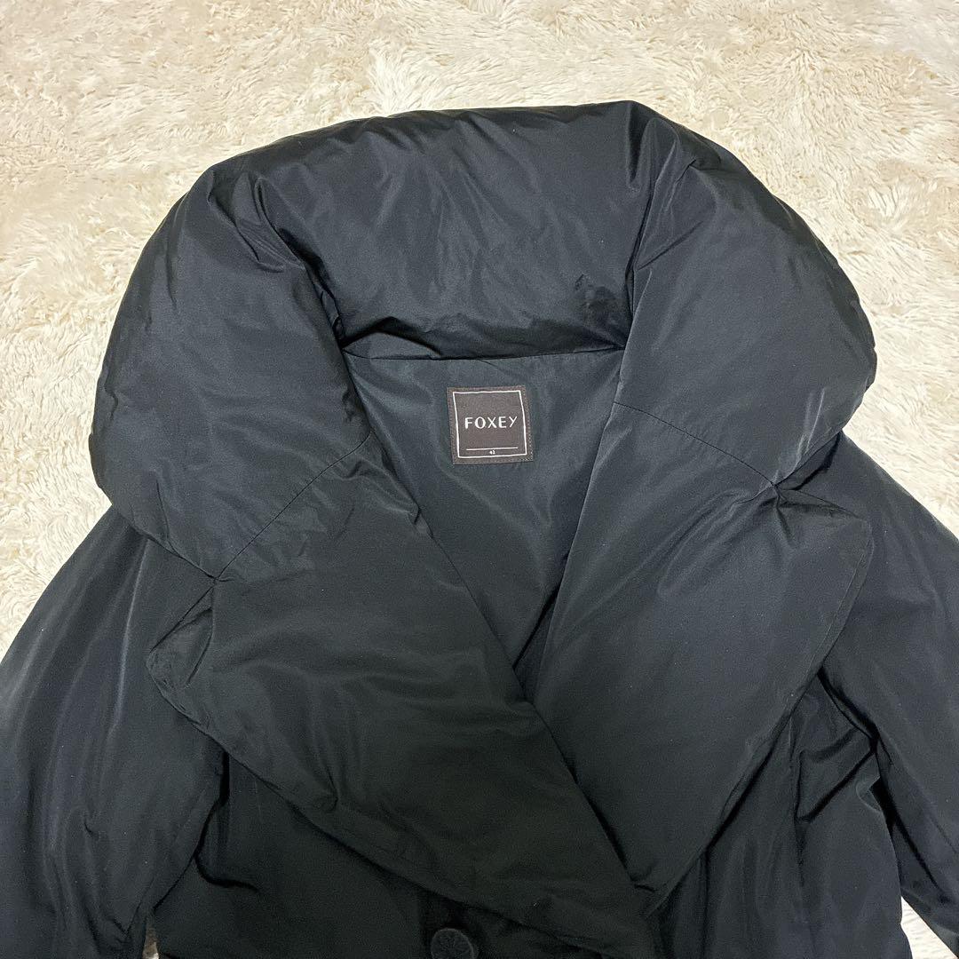 【近年モデル】フォクシー　ダウンジャケット　ダブル　くるみボタン　女優襟　M