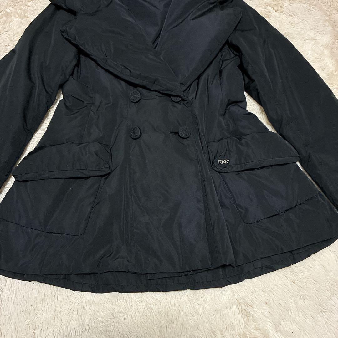 【近年モデル】フォクシー　ダウンジャケット　ダブル　くるみボタン　女優襟　M