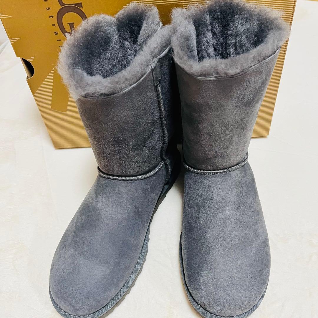 アグUGG W BAILEY BOW CORDUROY グレー 7 24cm