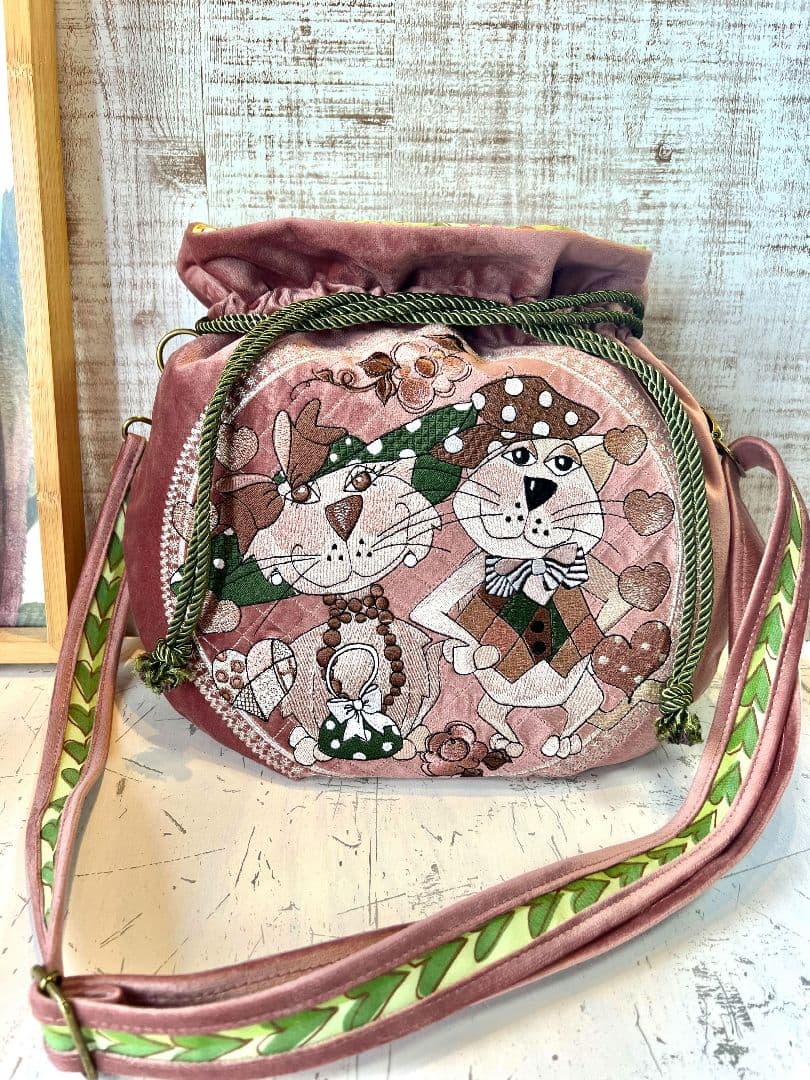 お纏めリクエスト＊ロラライハリス♡ブラックWデニム絞りバッグ♡ベロアのショルダー