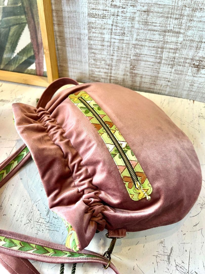 お纏めリクエスト＊ロラライハリス♡ブラックWデニム絞りバッグ♡ベロアのショルダー