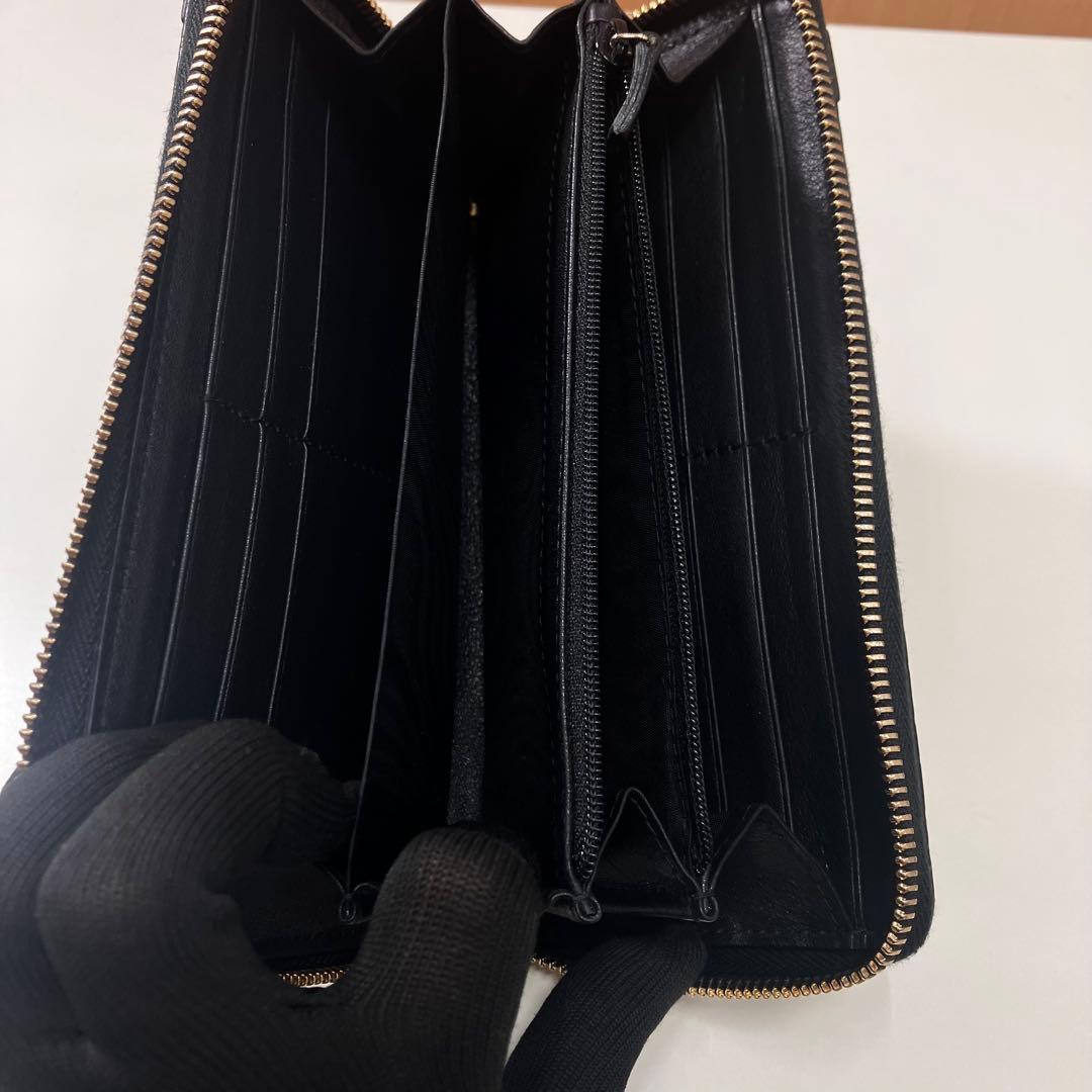 【美品】GUCCI グッチ 長財布 GG柄 ブラックラウンドファスナー