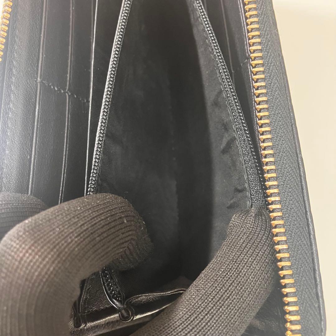 【美品】GUCCI グッチ 長財布 GG柄 ブラックラウンドファスナー