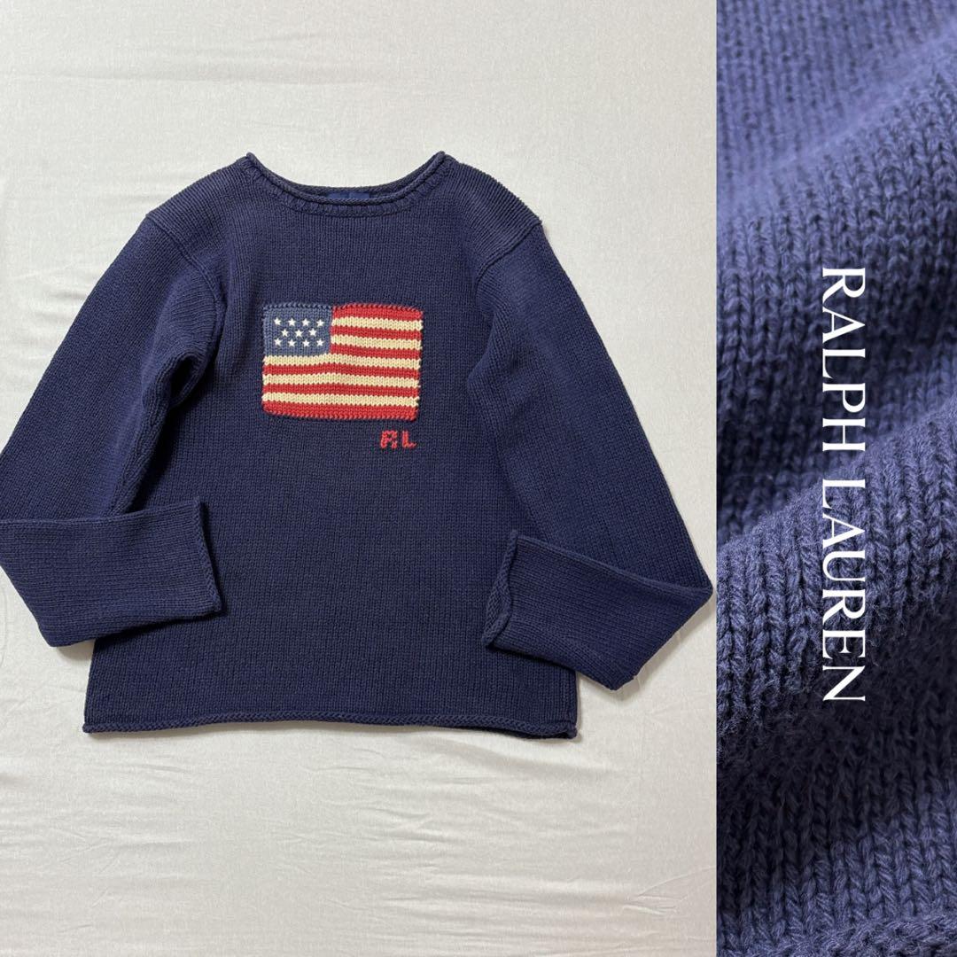 RALPH LAUREN ラルフローレン 星条旗 綿 ニット ナイガイ セーター