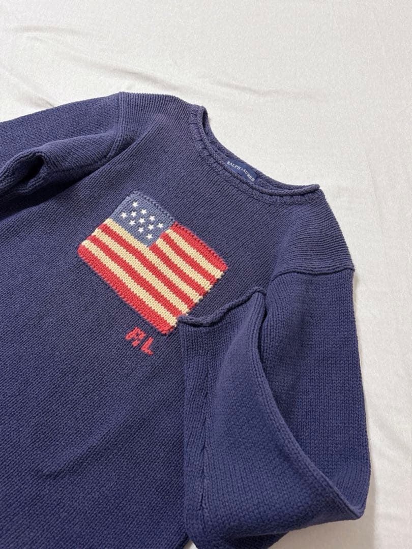 RALPH LAUREN ラルフローレン 星条旗 綿 ニット ナイガイ セーター