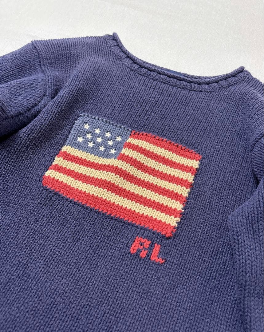 RALPH LAUREN ラルフローレン 星条旗 綿 ニット ナイガイ セーター