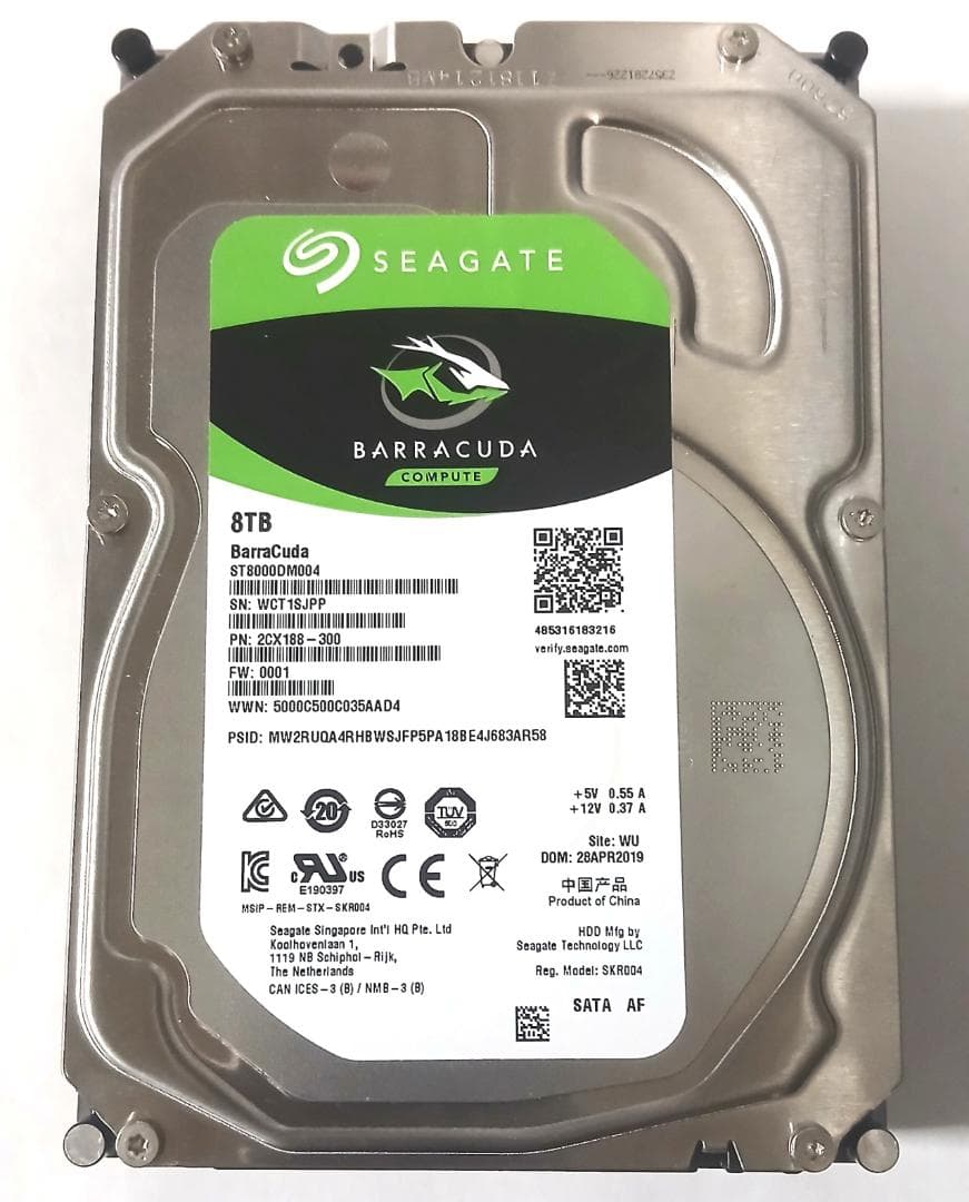 Seagate　ST8000DM004　8TB　3.5インチ　中古