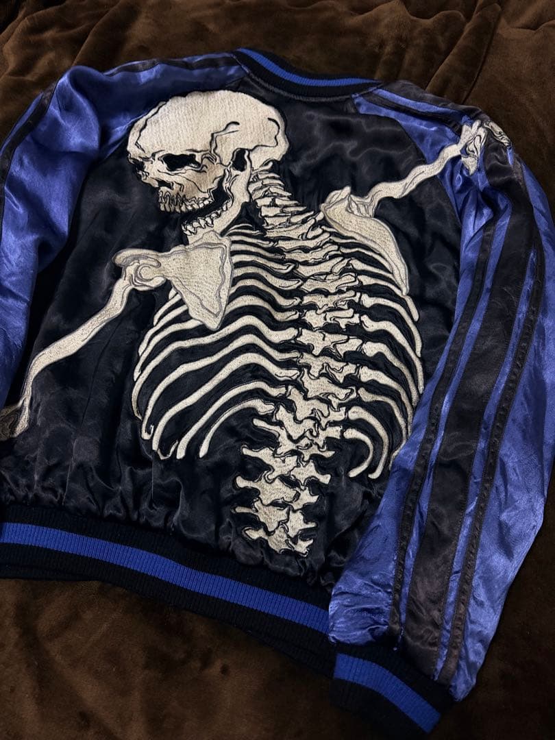 ２面用 Jaanese Script 骸骨 スカル 日本限定 スカジャン