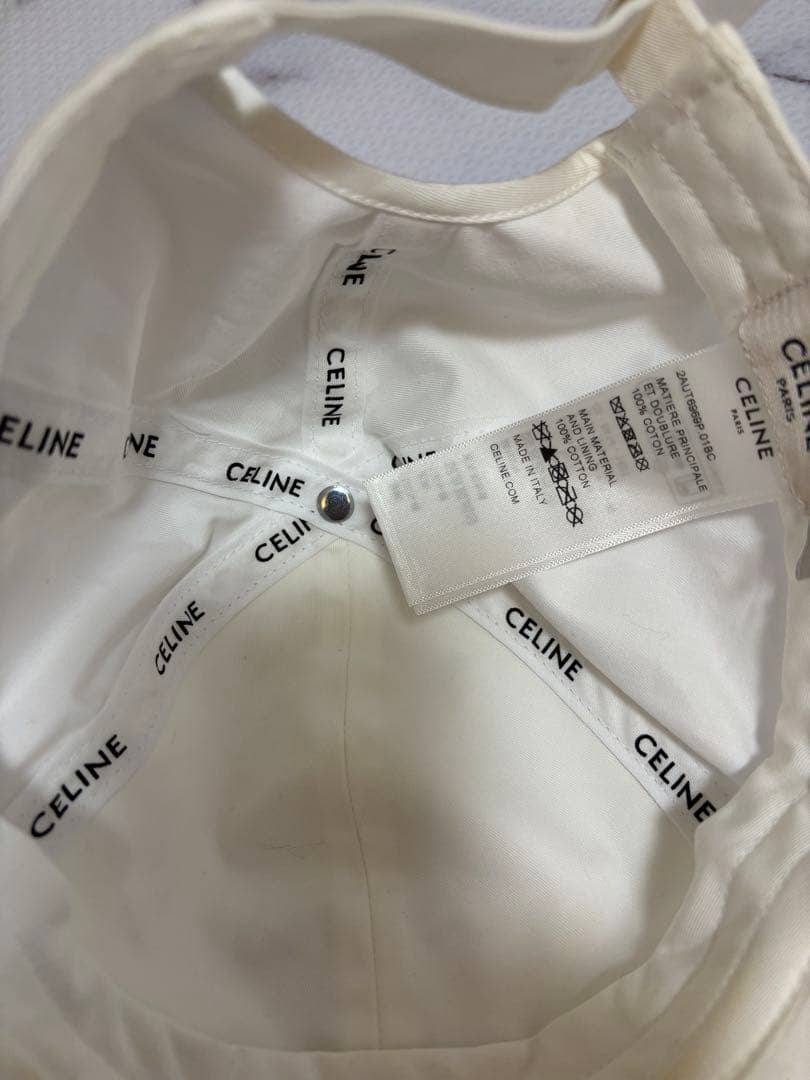 CELINE ベースボールキャップ ホワイト