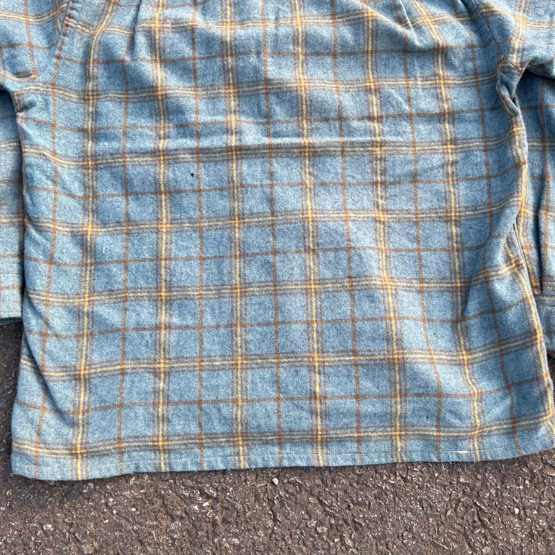 【60s】フープカラー ボックスウールチェックシャツ